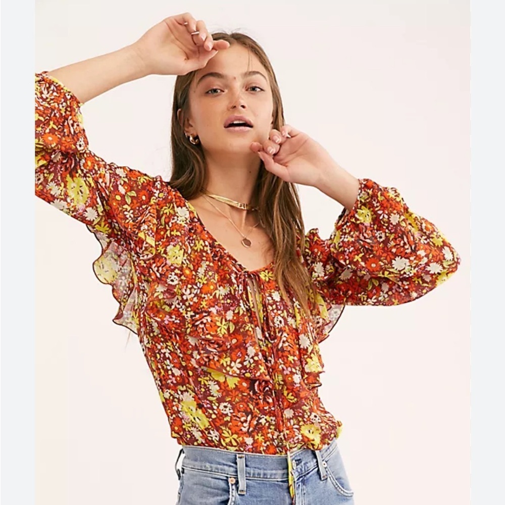 Intimately Free People Say It To Me Floral Bodysuit - Large
